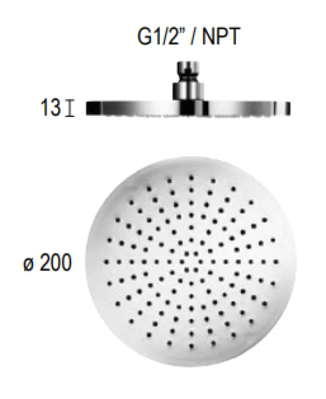 Duș de ploaie SB Round Messing, cap de duș de 20 cm, culoare alb mat 1208955604.