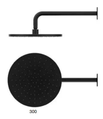 SB Round Duș de ploaie din alamă cap de duș 30 cm Negru Mat 1208955622
