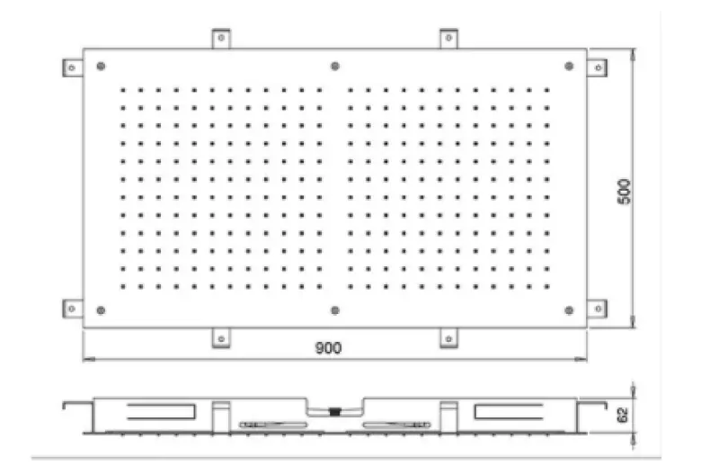 Dușul de ploaie încorporat SB Temptation, dreptunghiular, 900x500mm din oțel inoxidabil complet 1208955700.