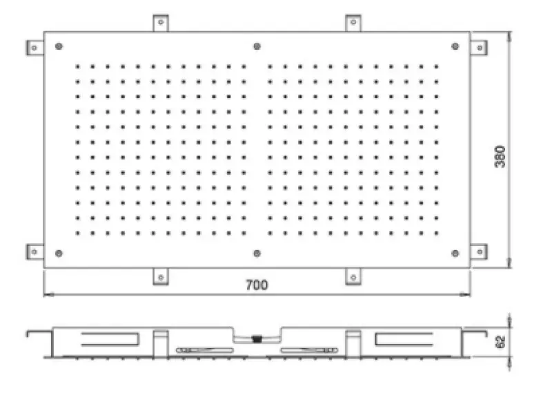 Duș de tavan SB Temptation, încorporabil, dreptunghiular, 700x380mm, negru mat, 1208955701.