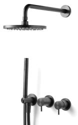 Waterevolution Flow set de duș încorporată cu termostat, duș de ploaie și duș manual, culoare Gun Metal