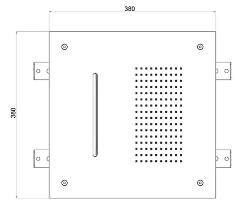 Duş de tavan SB Square incorporabil cu 2 jeturi, PVD Gun Metal 1208955758.