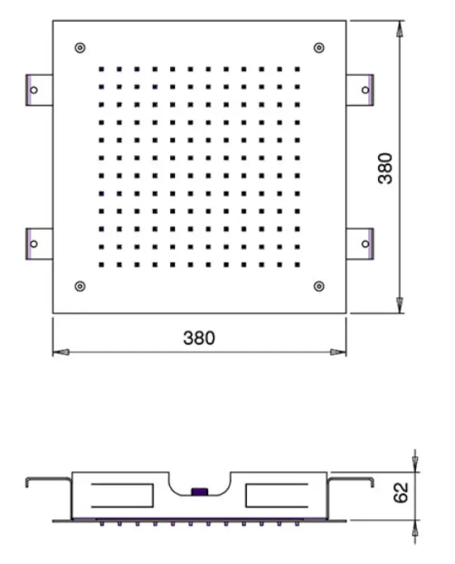 Duș de capăt SB Temptation încorporat pătrat 38x38cm Negru mat 1208955761