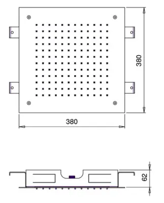 Duș de ploaie SB Temptation încorporat pătrat 38x38cm Mat Alb 1208955762
