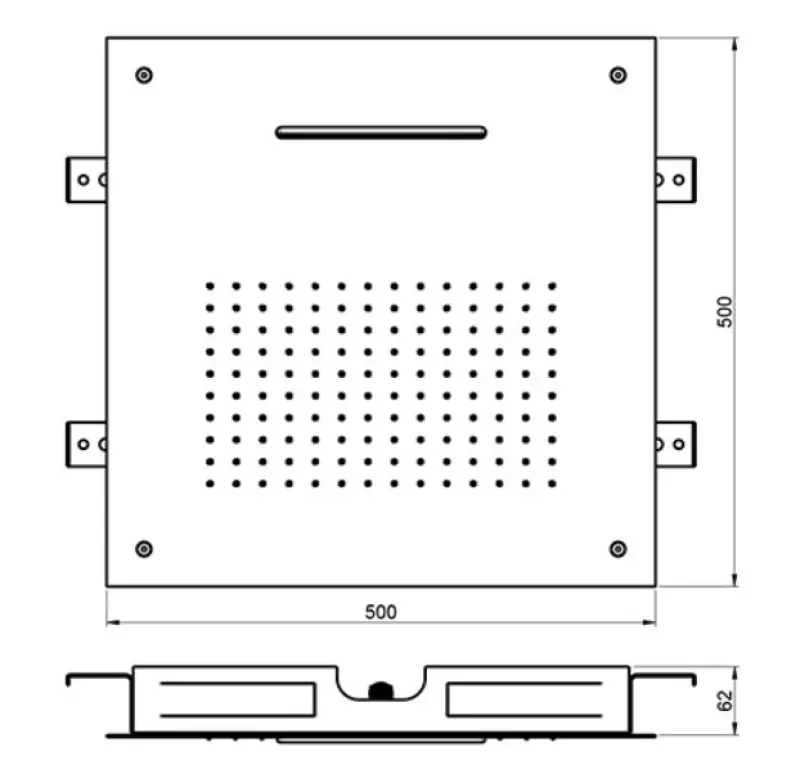 Dușul de ploaie SB Square XL, cu montaj încorporat, cu 2 jeturi, negru mat 1208955767.