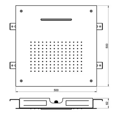 Dușul de ploaie încastrat SB Square XL, cu 2 jeturi, Mat Alb 1208955768.
