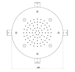 SB Round Mist Duș de ploaie încorporat Negru Mat 1208955788