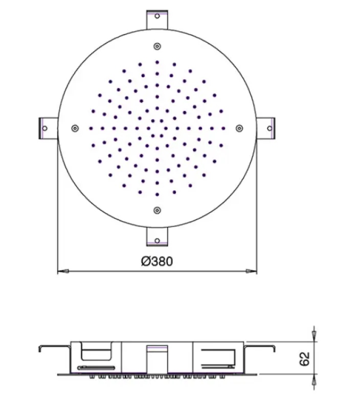 SB Round Temptation Duș de ploaie încorporat 38 cm PVD Aur 1208955804
