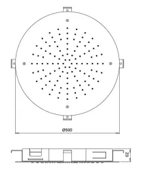 SB Round Temptation Duș de ploaie încorporat 50 cm Alb Mat 1208955807