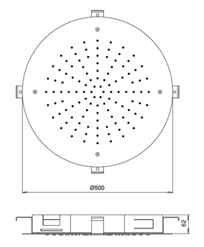 Duș de ploaie incorporabil SB Round Temptation, 50 cm, placat cu PVD aur 1208955810.