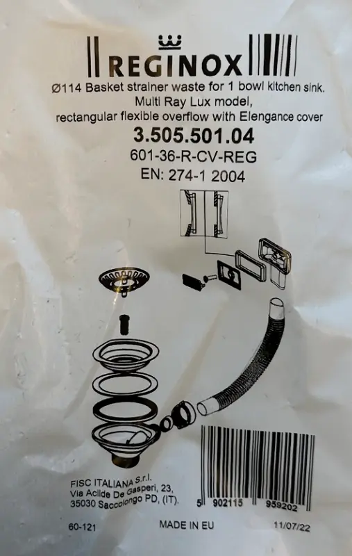 Reginox Racord de revărsare din oțel inoxidabil pentru modelul Amsterdam și Texel 1208955830