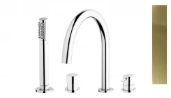 Robinet cu patru orificii Waterevolution Flow pentru montajul pe marginea băii, complet PVD aur deschis T138WGE.