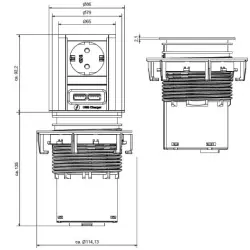 Ascensor/Priză retractabilă USB