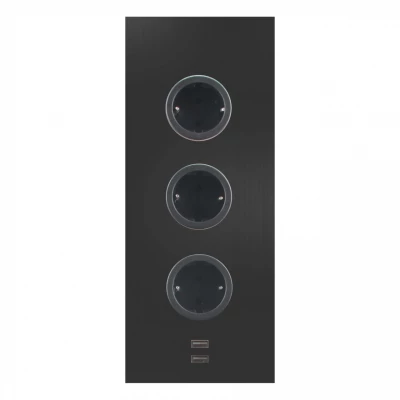 Indux Coloană de energie 3ST29 cu 3 prize și 2 porturi USB Negru
