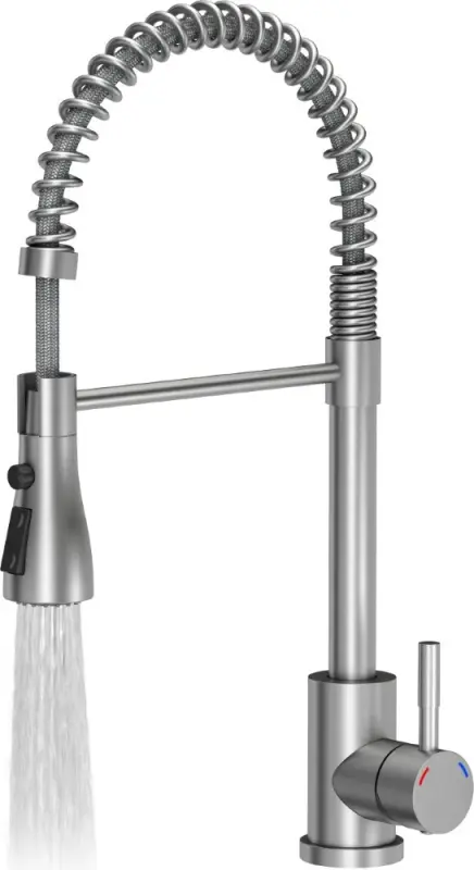 Quadri Derby Baterie de bucătărie cu duș flexibil și 2 tipuri de jeturi din oțel inoxidabil 1208955916