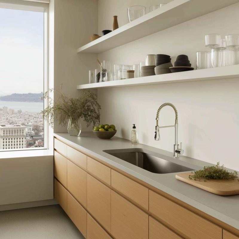 Quadri Derby Baterie de bucătărie cu duș flexibil și 2 tipuri de jeturi din oțel inoxidabil 1208955916