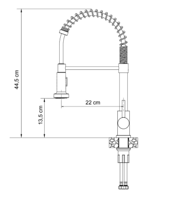 Quadri Derby robinet de bucătărie cu gura de scurgere flexibilă și duș cu 2 tipuri de jet, negru mat 1208955917