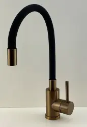 Quadri Bristol Robinet de bucătărie cu duș flexibil negru PVD cupru periat 1208955984