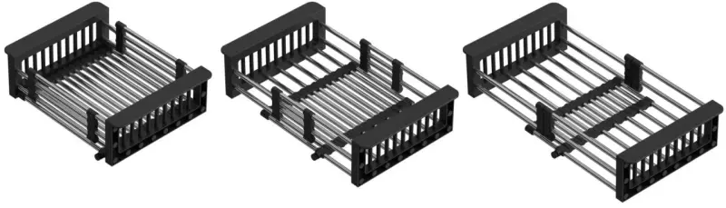 Quadri Coș de scurgere universal extensibil din oțel inoxidabil negru cu lățime de 22,5 cm 1208956 037