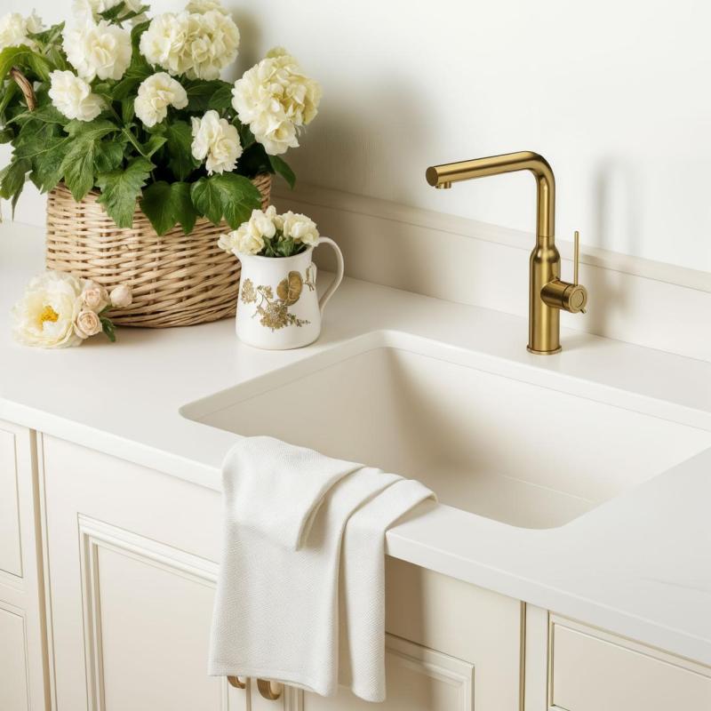 Quadri Stamford Baterie de bucătărie cu duș detașabil Aur 1208956084