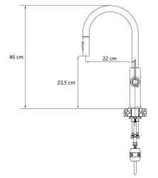 Quadri Retford Baterie de bucătărie Cupru cu duș detașabil și funcție de pulverizare 1208956086