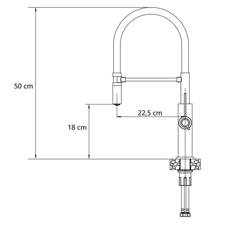 Quadri Retford Baterie de bucătărie neagră mat cu duză neagră flexibilă 1208956090