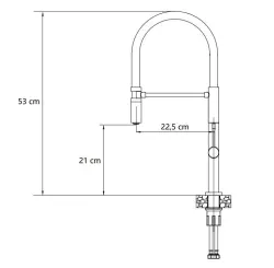 Quadri Brighton  Baterie de bucătărie Gun metal cu duză flexibilă neagră 1208956104
