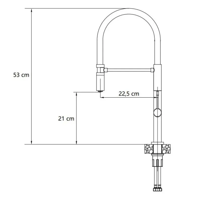 Quadri Brighton  Baterie de bucătărie Gun metal cu duză flexibilă neagră 1208956104