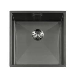 Lorreine 42WT-GunMetal blat de lucru din oțel inoxidabil cu chiuvetă GunMetal 42x42cm pentru încorporare în ceramică sau piatră naturală