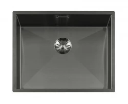 Lorreine 52WT-GunMetal blat de lucru din oțel inoxidabil cu chiuvetă în culoarea metalului de armă 52x42cm pentru montaj încastrat în ceramică sau piatră naturală.