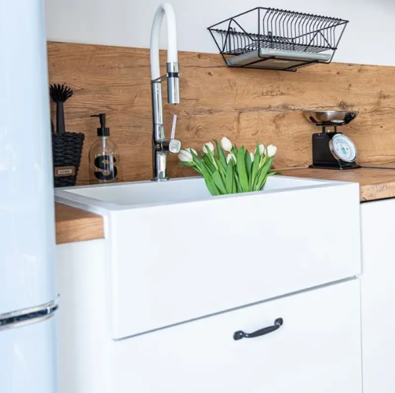 Ferma Aquadesign între sau pe bază de montaj, chiuvetă din granit alb 58x49cm 1208956331.