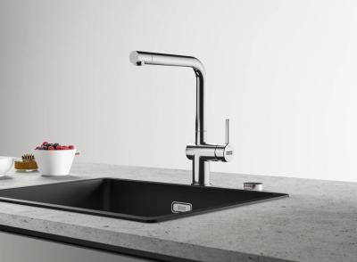 Franke Active L Robinet de bucătărie cromat cu gura de scurgere rotativă 115.0653.298