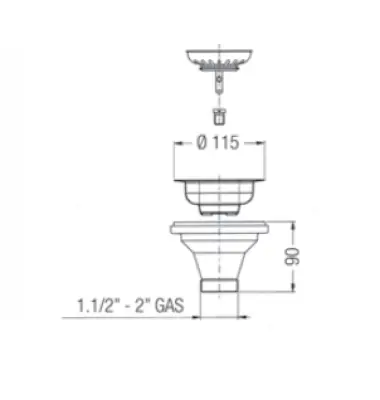 PB Set clasic de drenaj din oțel inoxidabil pentru chiuveta de bucătărie și ventil cu filtru blocabil 1208956476