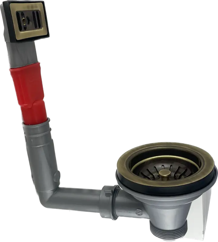 PB Set clasic de drenaj în bronz pentru chiuveta de bucătărie cu preaplin și ventil de scurgere în bronz blocabil 1208956478