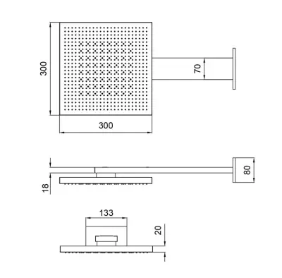 SB Square 316 Dus cu emoție Dual Regendouche Oțel inoxidabil 1208956701