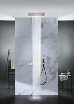 SB Square 316 Dus cu cascada Velvet Temptation și cromoterapie LED, finisaj de gun metal PVD periat 1208956746.