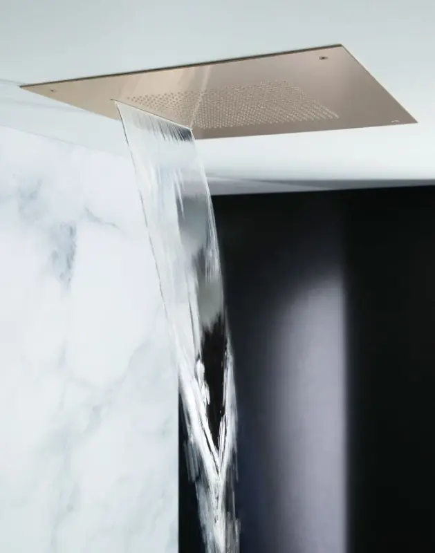 SB Square 316 Dusă de tavan încorporată Velvet Temptation și cascadă, finisaj cupru PVD periat 1208956751.