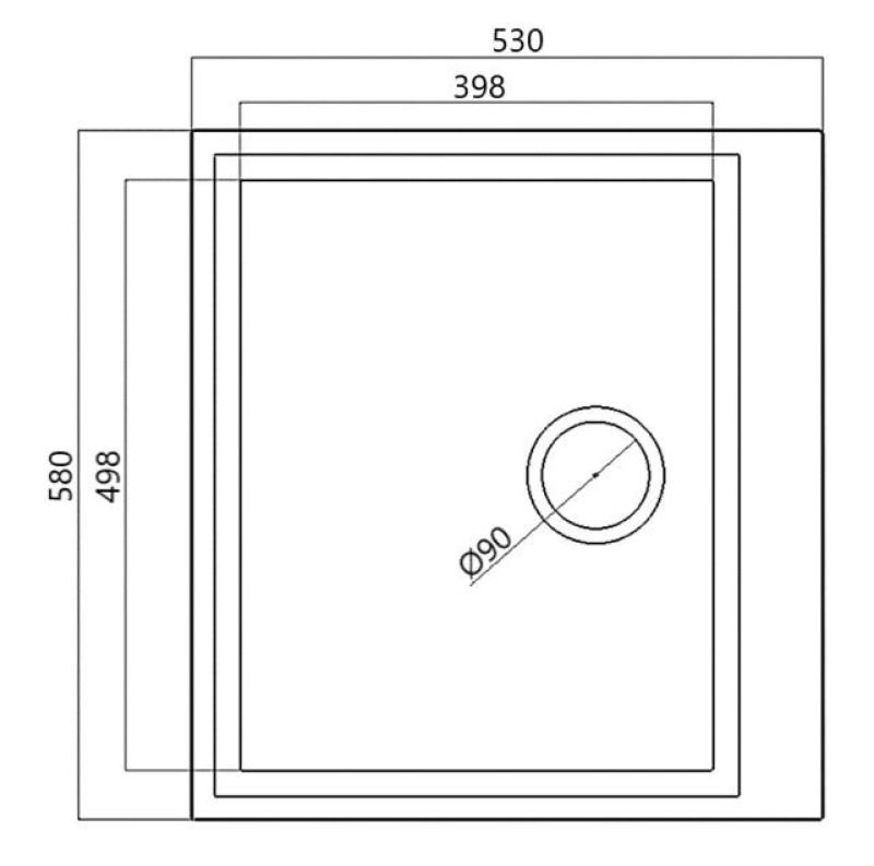 Chiuvetă albă de construcție de 58x53 cm cu orificiu pentru robinet și dop de oțel inoxidabil 1208956763.