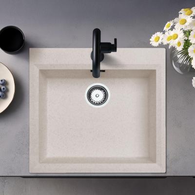 Cremă de nisip pentru chiuvetă de construcție 58x53cm cu orificiu pentru robinet și dop din oțel inoxidabil 1208956773.