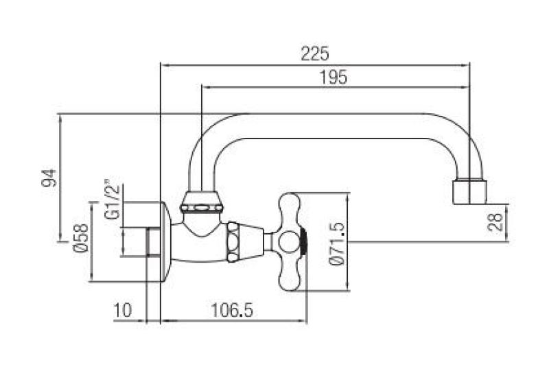 Robineta clasică de perete pentru fântână de apă rece cu mâner puternic și duză pivotantă din bronz 1208956897.