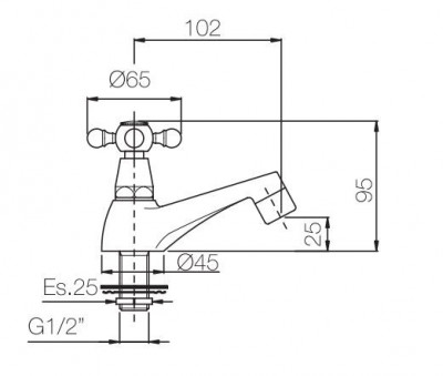 Robinetele pentru chiuvete PB cu maner clasic, cu apă rece, model scăzut din oțel inoxidabil, cod produs 1208956903.