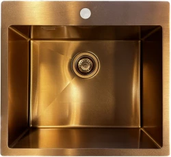 Ausmann Turt chiuvetă din cupru PVD Copper 55x51 mm cu gaură pentru robinet, montare sub nivel, montare la nivel și montare supranivelată 1208956939
