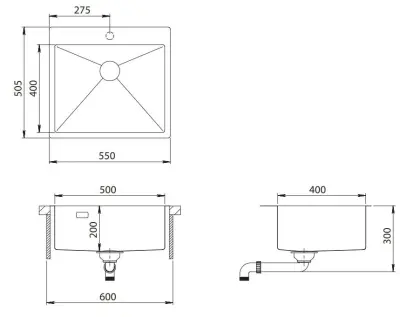 Ausmann Turt chiuvetă din cupru PVD Copper 55x51 mm cu gaură pentru robinet, montare sub nivel, montare la nivel și montare supranivelată 1208956939