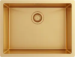 Ausmann Turt chiuvetă aurie cu placaj PVD 54x40, montaj subblat, suprafață plană și montaj suprapus 1208956949