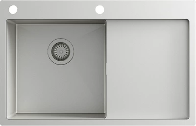 Chiuveta din oțel inoxidabil Ausmann Turt, cu zonă de scurgere pe partea dreaptă, dimensiuni 780x500mm, montaj suprapus și încastrat, cod 1208956954.