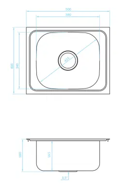 Chiuveta de suprafață Ausmann Basic din oțel inoxidabil, dimensiuni 50x40 cm, inclusiv sifon.