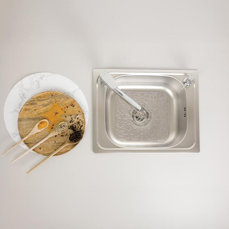 Ausmann Basic modelul de bază cu linii din oțel inoxidabil, chiuvetă montată deasupra blatului de 50x40 cm, inclusiv sifon 1208956977.