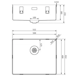 Lorreine 50SL1016 Chiuvetă Slim de 50x40cm încorporată în suprafață din oțel inoxidabil.
