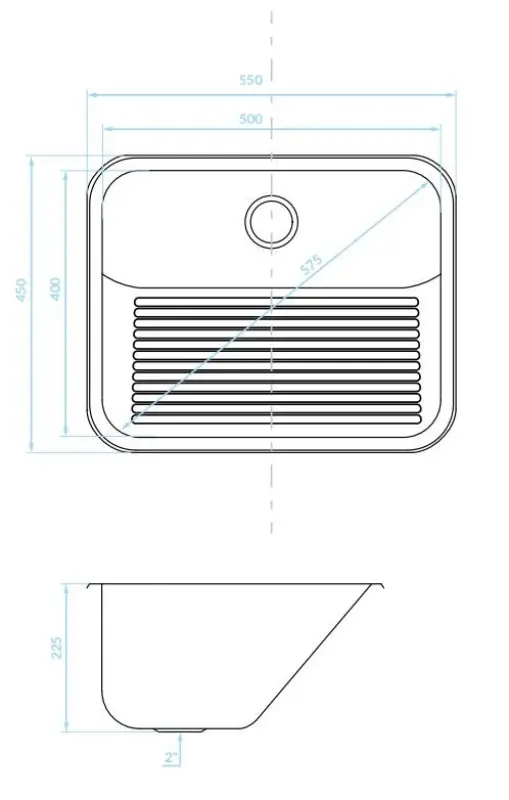 Aquadesign Utility Chiuvetă de vărsare 55x45 cm pentru bucătărie sau garaj, inclusiv suporturi 1208957003
