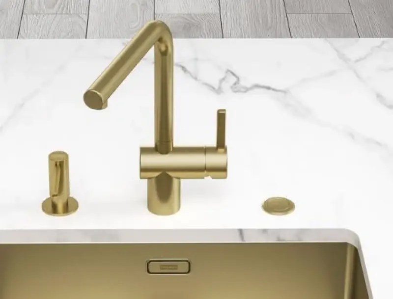 Franke Mythos Masterpiece BXM 210.50 PVD Aur Chiuvetă 500x410mm Montare la Nivel și Sub Blat 127.0674.362